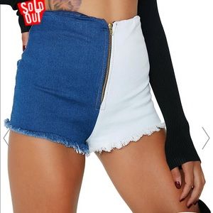 Switchin’ sides zip-up shorts